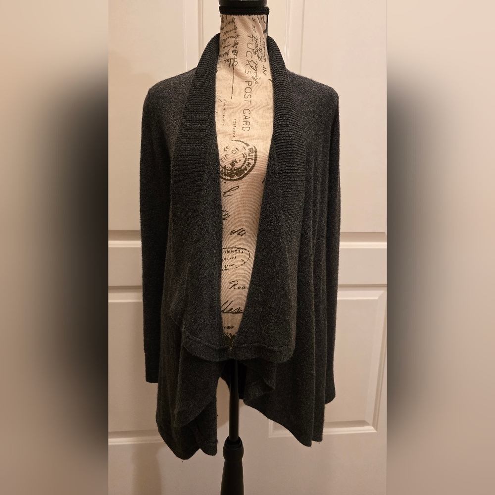 LOFT Charcoal Open Front Cardigan Small